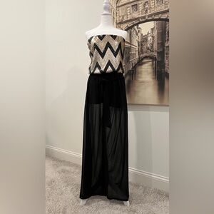 Strapless Sequin Jumpsuit